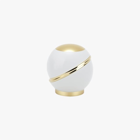 Oval White&Gold Perfume Bottle Cap