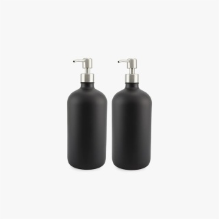 round black body lotion bottles