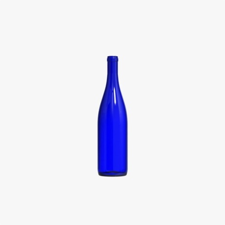 smooth blue glass beer bottle