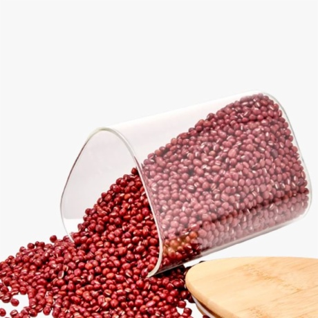 Triangle High Borosilicate Glass Food Storage Jar with Bamboo Lid