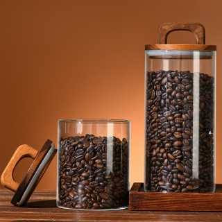 Vintage Glass Storage Jar with Handle Lid