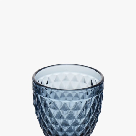 300ml Blue Embossed Goblet Glass