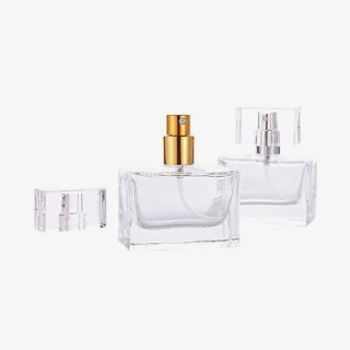 30ml clear square refillable perfume spray bottle