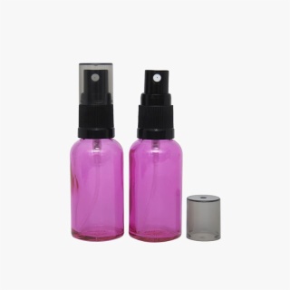 30ml pink glass perfume bottles black plastic top