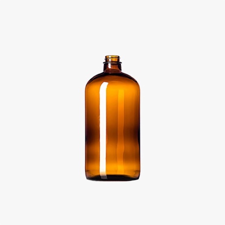 32oz Amber Glass Boston Round Bottle