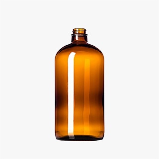 32oz Amber Glass Boston Round Bottle