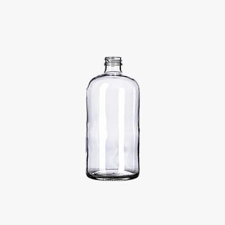 32oz Clear Glass Boston Round Bottle