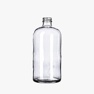 32oz Clear Glass Boston Round Bottle