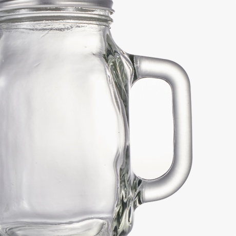 Clear 12oz Mason Jar with Silver Cap