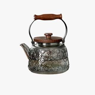 34oz Black High Borosilicate Glass Teapot