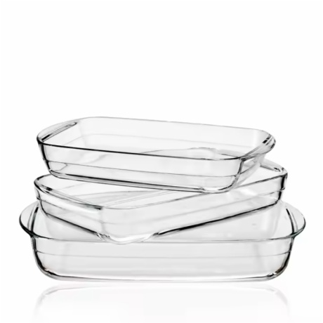 3qt 4qt 5qt Clear Borosilicate Glass Baking Dish