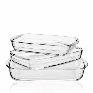 3qt 4qt 5qt Clear Borosilicate Glass Baking Dish