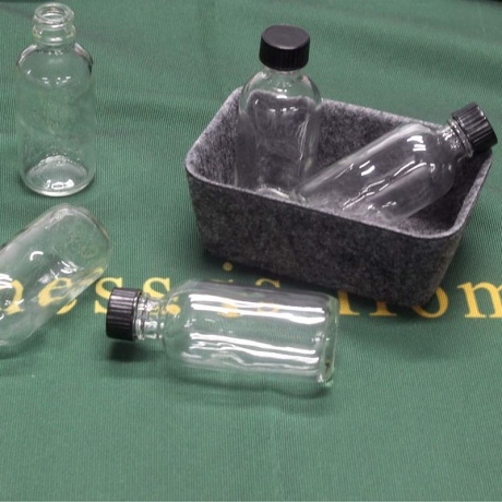 small glass medicine bottles