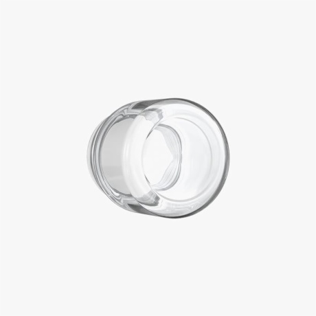 2oz Child Resistant Clear Glass C-Class Jar with Plastic Shiny White Lid