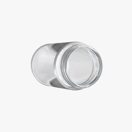 5oz Clear Glass Child Resistant C-Class Jar with Plastic Glossy White Lid