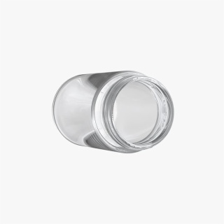 5oz Clear Glass Child Resistant C-Class Jar with Plastic Glossy White Lid