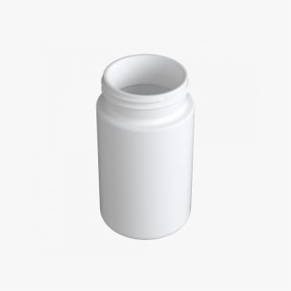 5oz Solid White Glass Child Resistant C-Class Jar with Plastic Matte White Lid