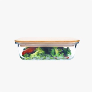 Bamboo Lid Lunch Box Glass Food Container