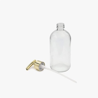 empty lotion bottle with metal pump