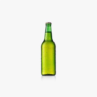 green glass beer bottle