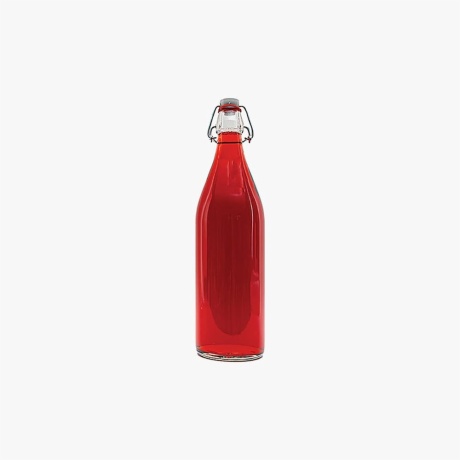 red flip top beer bottle