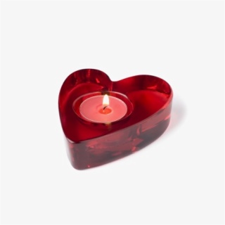 Red Heart Shaped Candle Jar