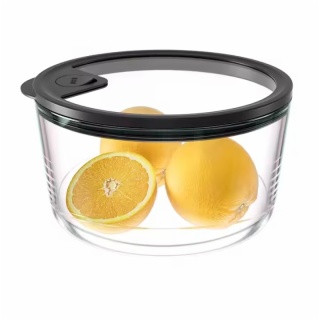 410ml 980ml 1900ml round borosilicate glass meal prep containers