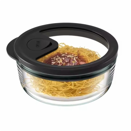 410ml 980ml 1900ml round borosilicate glass meal prep containers