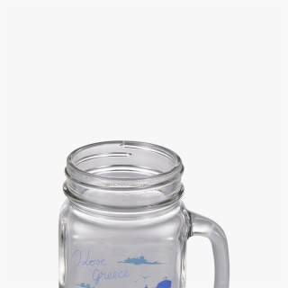 Custom Glass Mason Jar with Plaid Cap