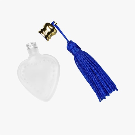 4ml frost heart shaped perfume bottle with blue tassel 