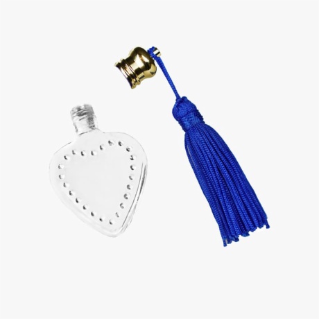 4ml heart shaped perfume bottle with blue tassel 