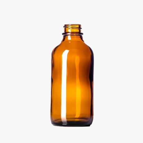 4oz Amber Boston Round Bottle