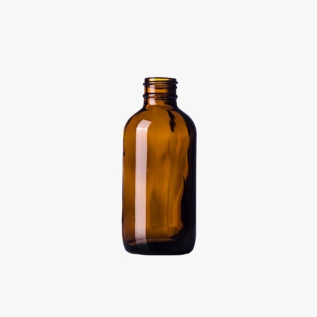 4oz Amber Glass Boston Round Bottle