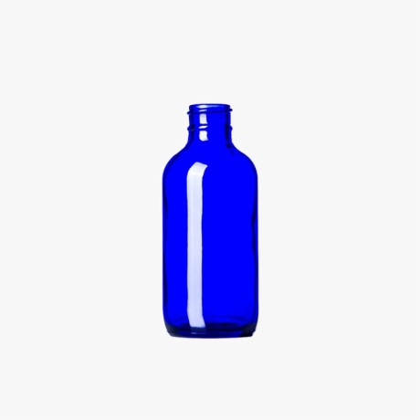 4oz Cobalt Blue Glass Boston Round Bottle