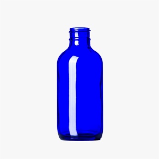 4oz Cobalt Blue Glass Boston Round Bottle