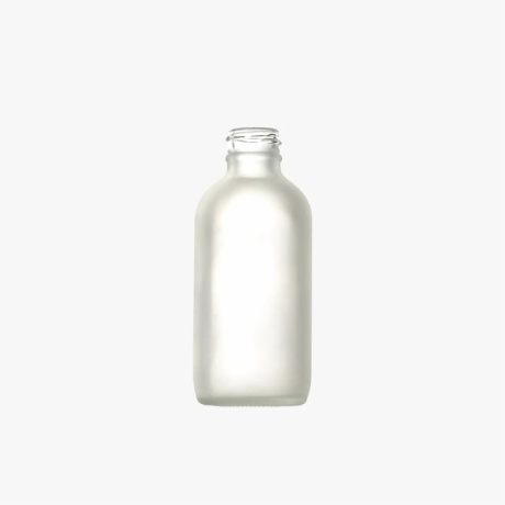 4oz Frosted Glass Boston Round Bottle 