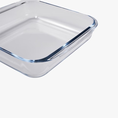 Clear Square Borosilicate Glass Casserole Dish