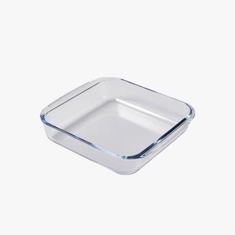 Clear Square Borosilicate Glass Casserole Dish