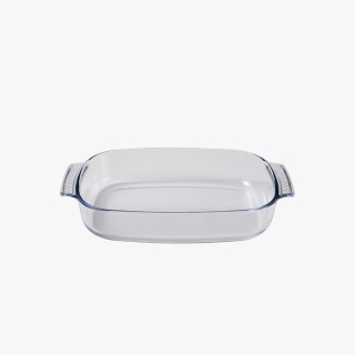 Rectangular Oven Glass Tray with Easy Grip Handle