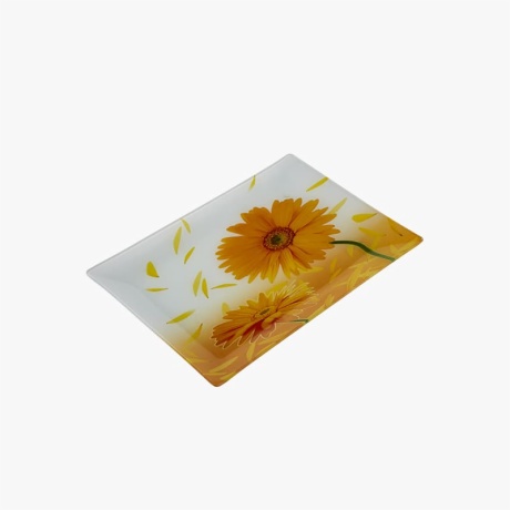 Custom Sunflower Glass Plate