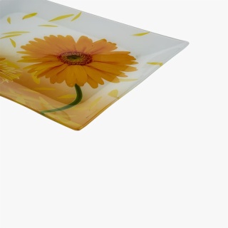 Custom Sunflower Glass Plate