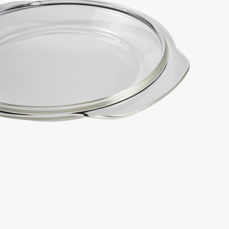 12 Inch Clear Glass Pie Pan with Handle