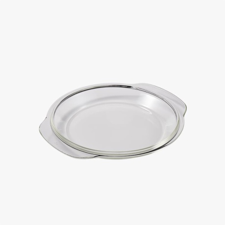 12 Inch Clear Glass Pie Pan with Handle