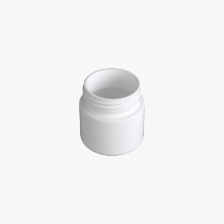 2Oz Matte White Child Resistant C-Class Jar with Plastic Matte White Lid
