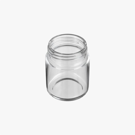 3 Oz Child Resistant Clear C-Class Jar with Plastic Matte White Lid