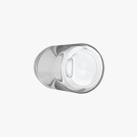 5oz Clear Glass Child Resistant C-Class Jar with Plastic Glossy Black Lid