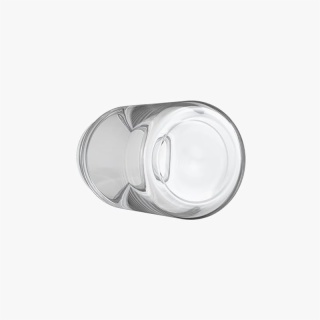 5oz Clear Glass Child Resistant C-Class Jar with Plastic Wood Finish Lid