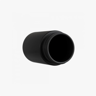 5oz Solid Black Glass Child Resistant C-Class Jar with Plastic Matte Black Lid