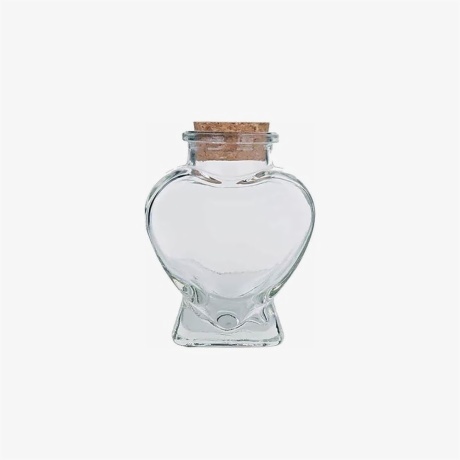 Empty Heart Shaped Candle Jar