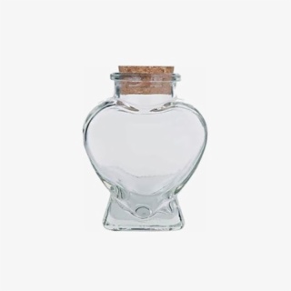 Empty Heart Shaped Candle Jar